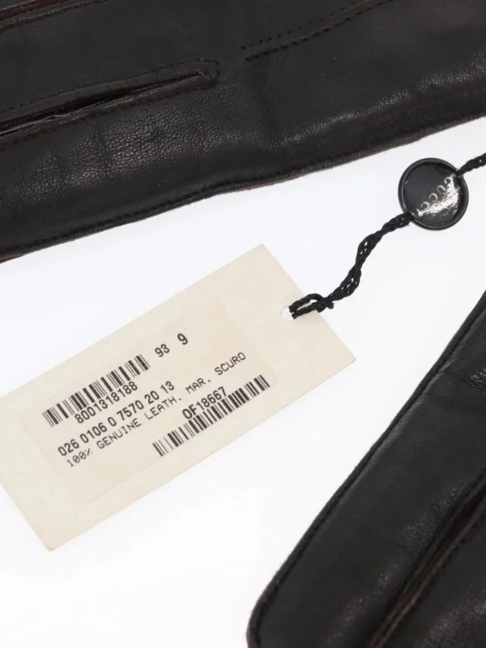 GUCCI Gloves Leather Black Auth bs33223